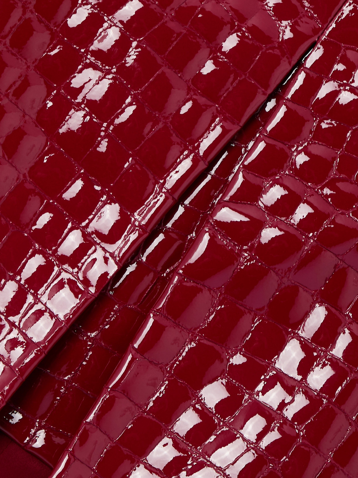 Tom Ford Croc-embossed Glossy Leather Mini Skirt In Pink