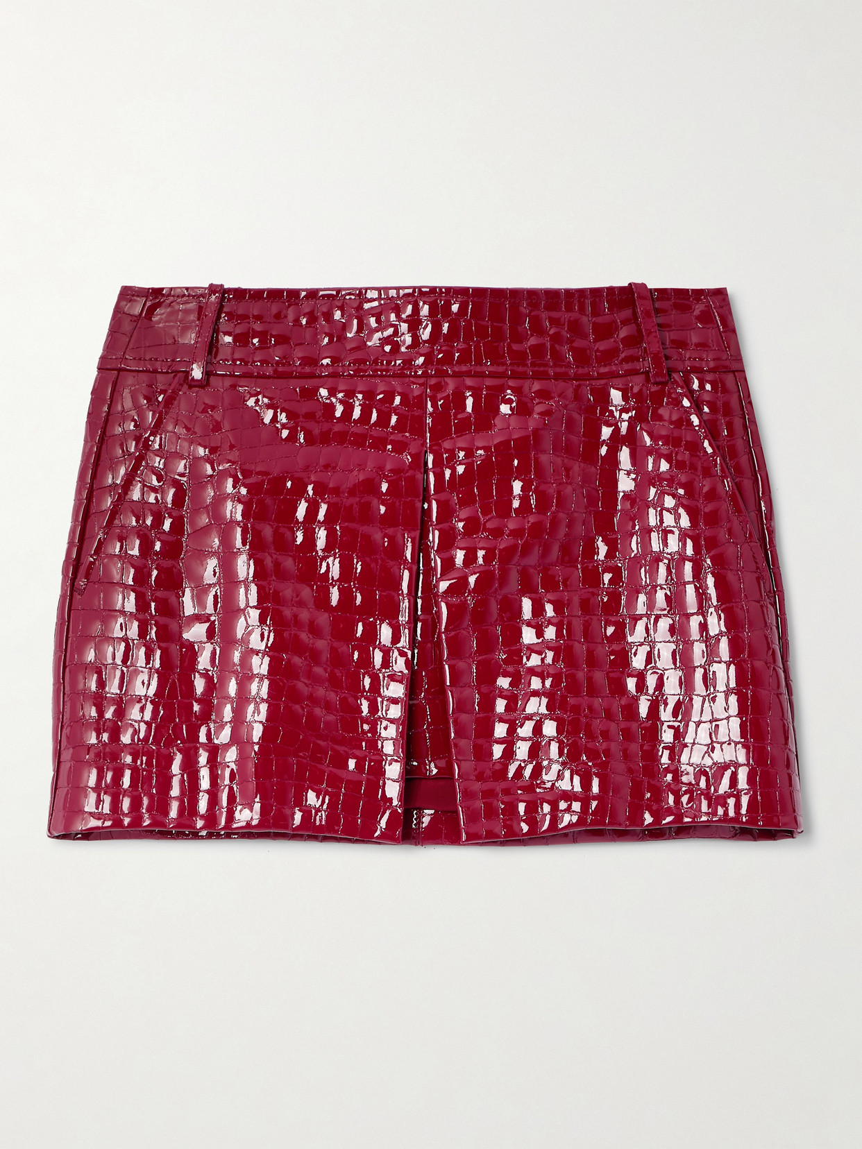 TOM FORD - Croc-effect Patent-leather Mini Skirt - Pink