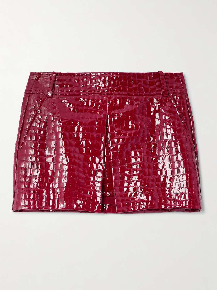 Tom Ford Croc-effect Patent-leather Mini Skirt