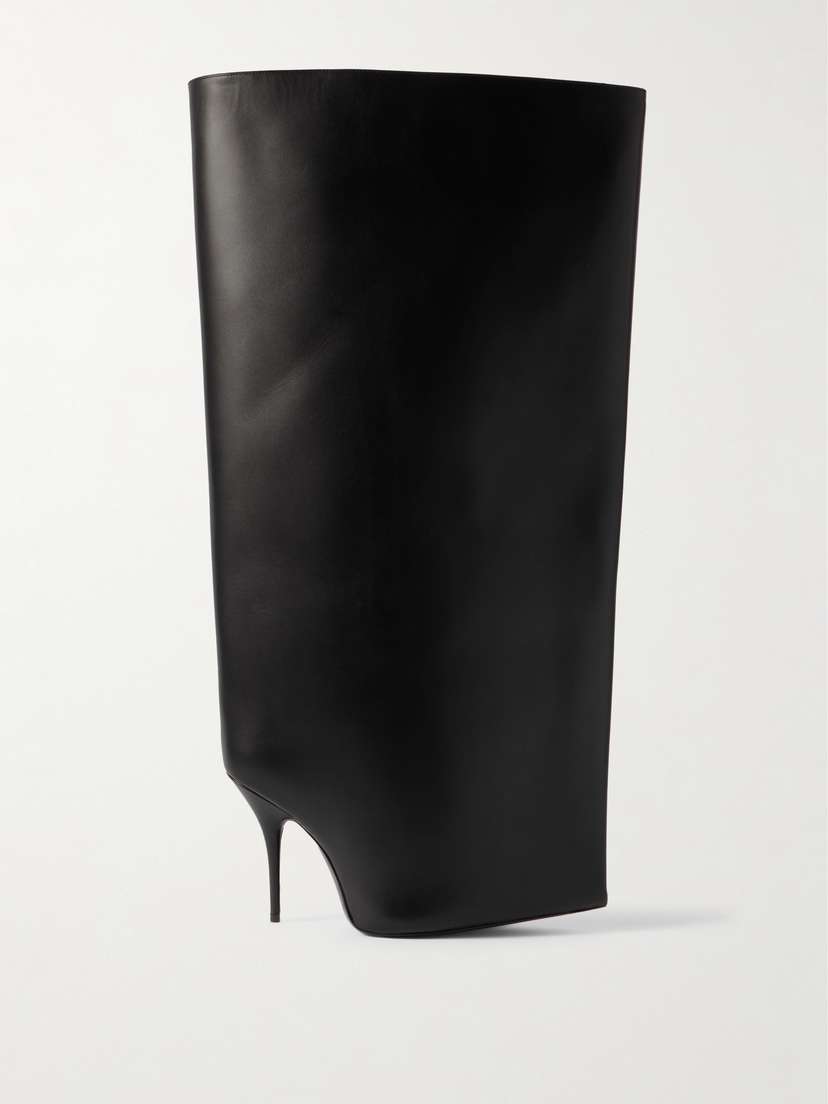 Balenciaga New Wader Leather Knee Boots