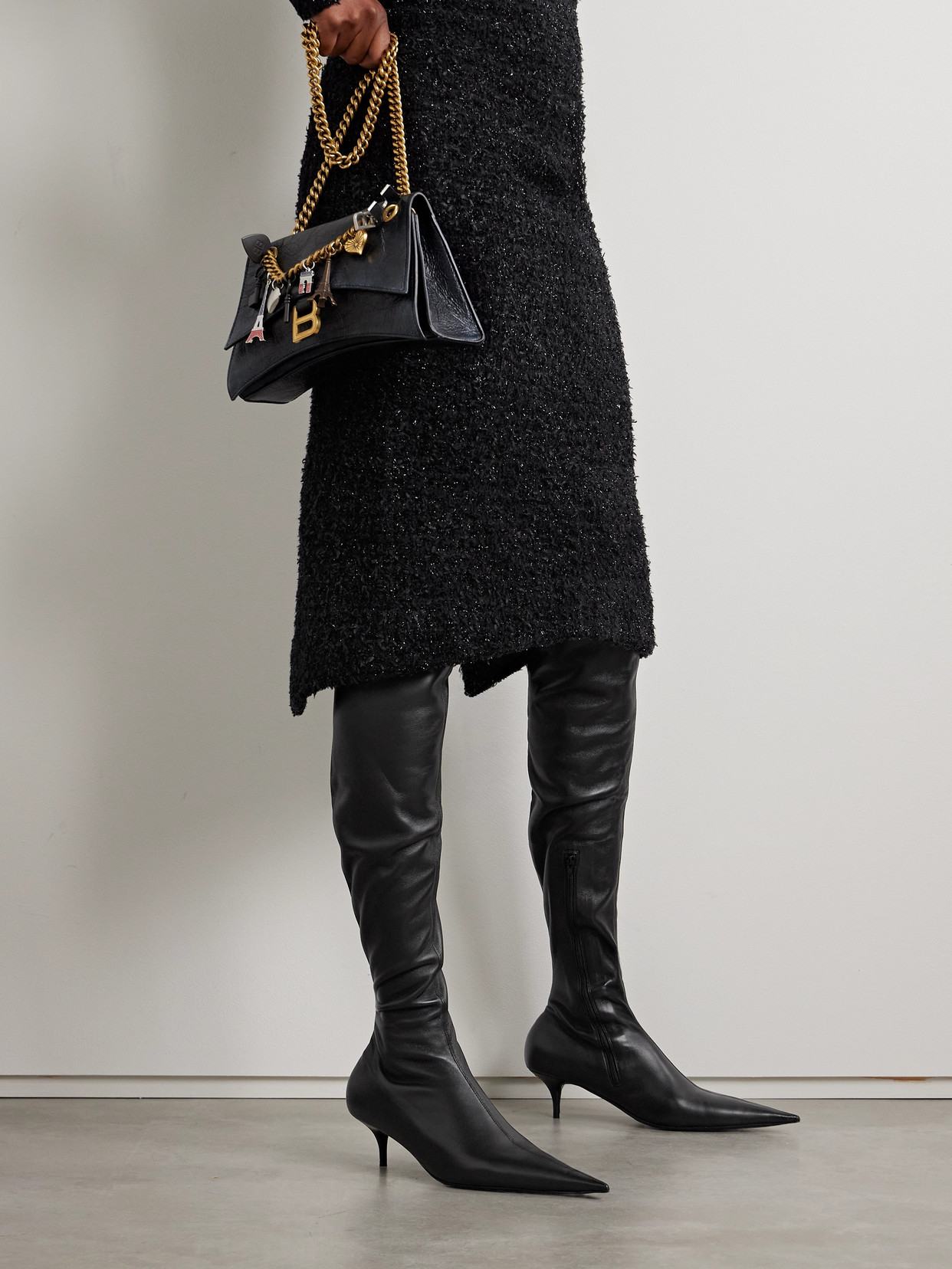 Balenciaga Avenue Over-the-knee Nappa Leather Boots In Black