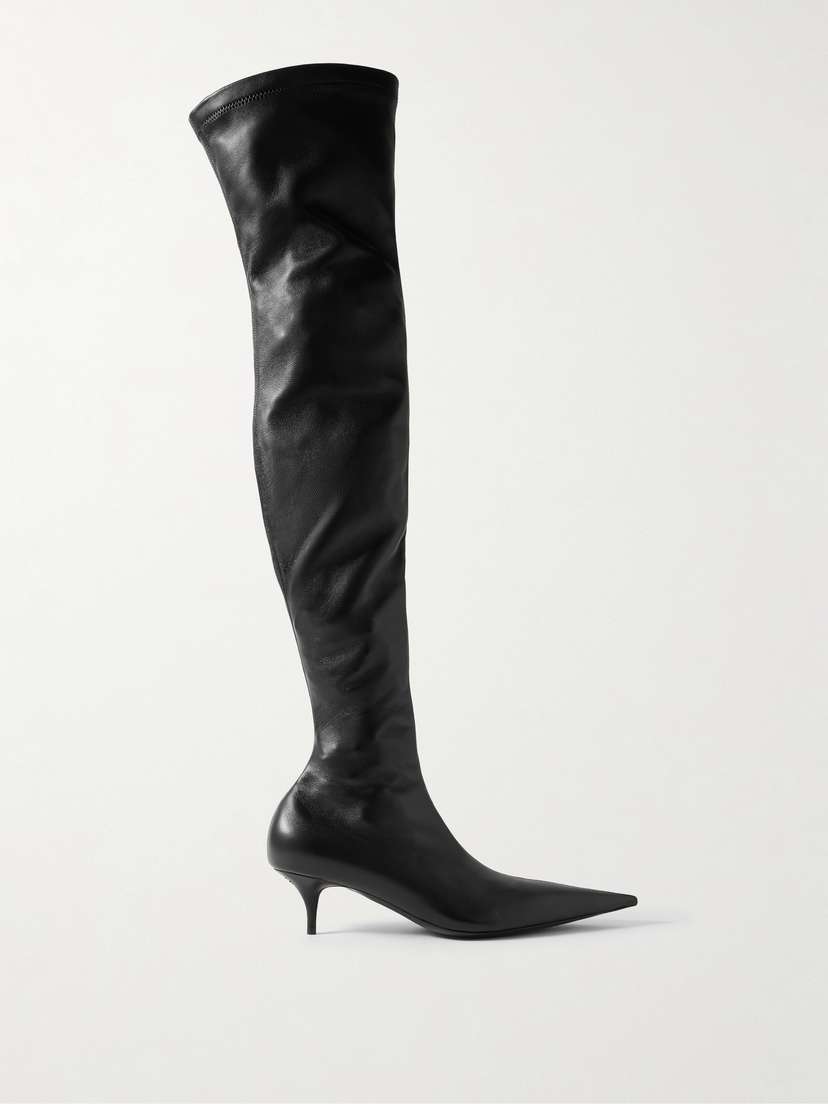 Balenciaga Avenue Leather Over-the-knee Boots