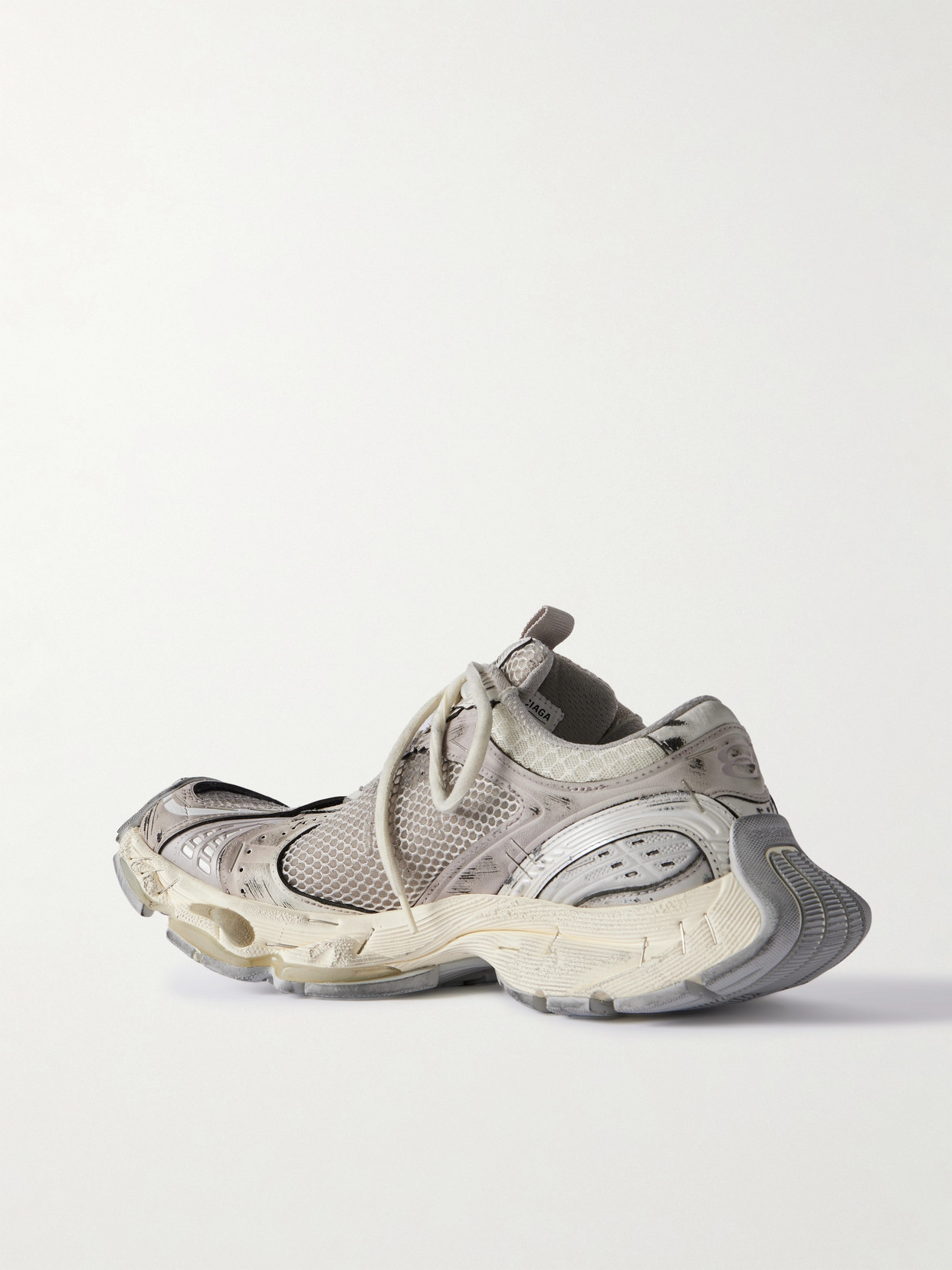 Balenciaga Multicolor Synthetic Leather And Mesh Stapler Sneakers In Neutrals