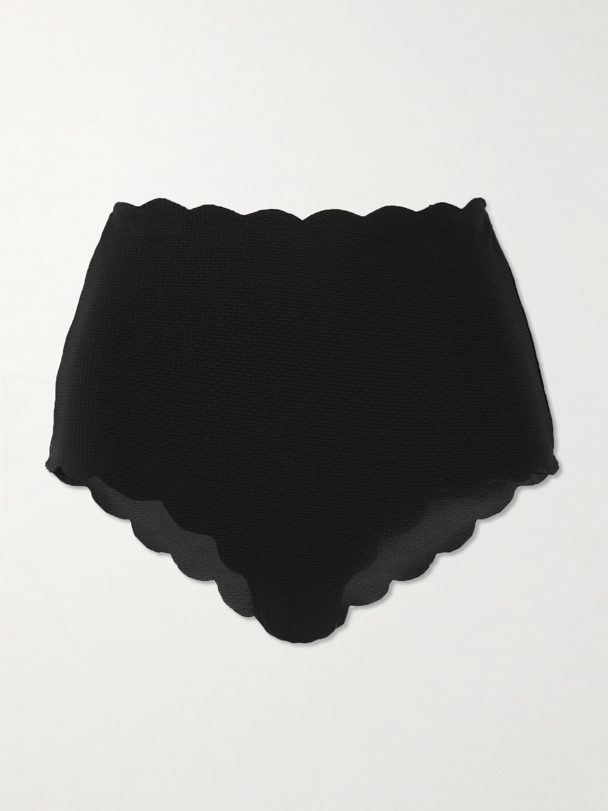MARYSIA SANTA MONICA SCALLOPED RECYCLED-SEERSUCKER BIKINI BRIEFS 