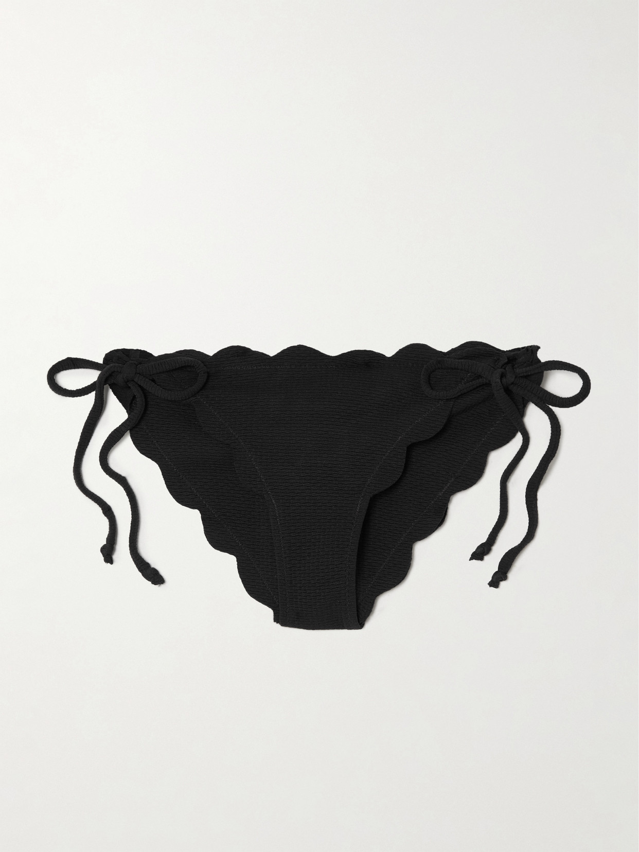 MARYSIA MOTT SCALLOPED RECYCLED-SEERSUCKER BIKINI BRIEFS