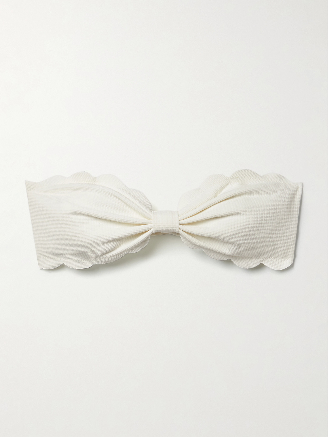 Marysia Antibes Recycled-seersucker Bikini Top In Off-white