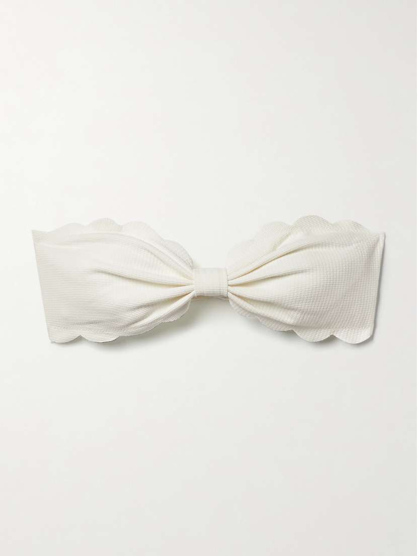 Marysia Antibes Recycled-seersucker Bikini Top