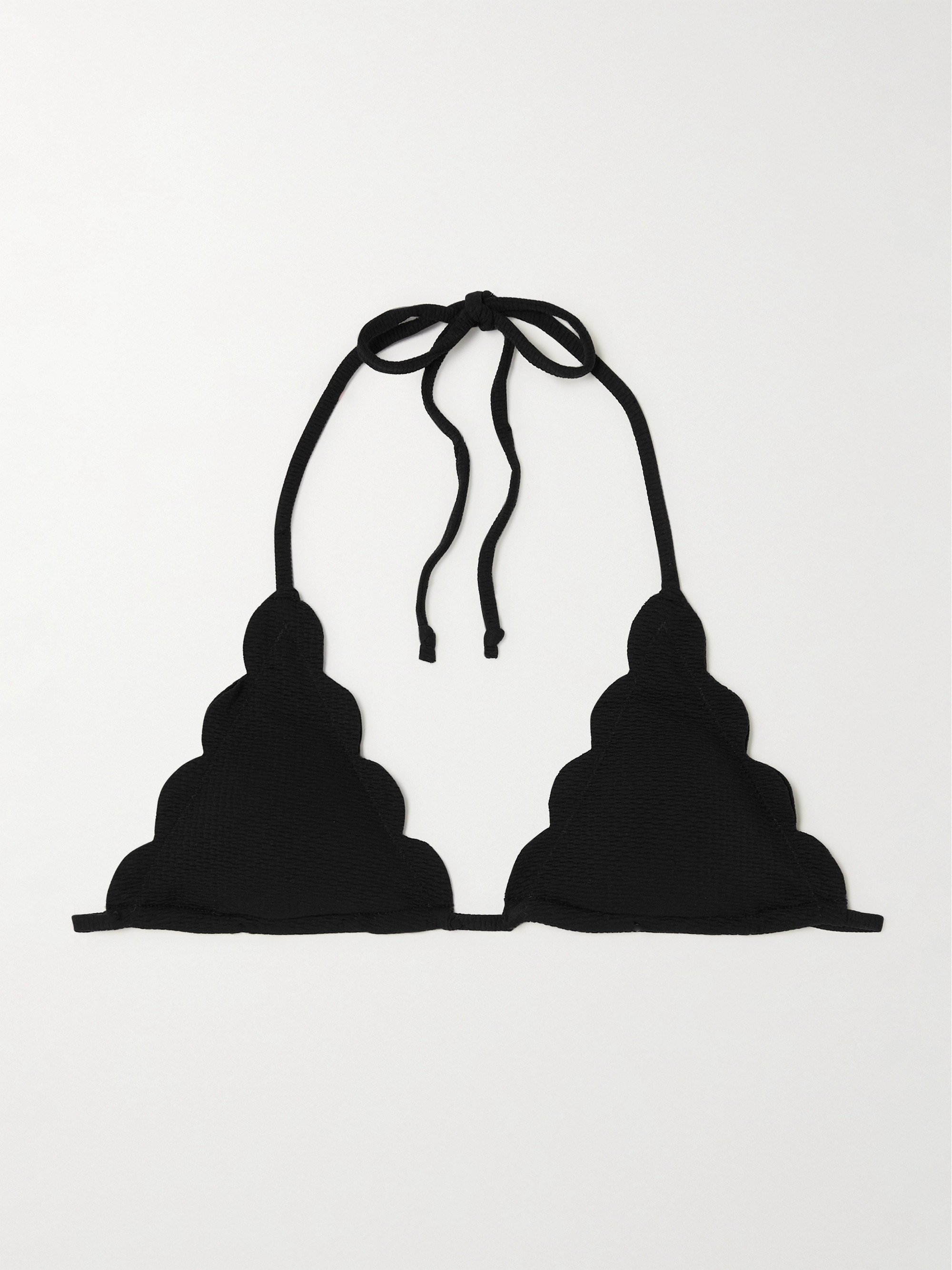 Marysia Broadway scalloped recycled seersucker bikini top thumbnail