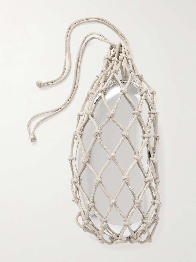 Cult Gaia Tallulah Silver-tone And Macramé Leather Clutch