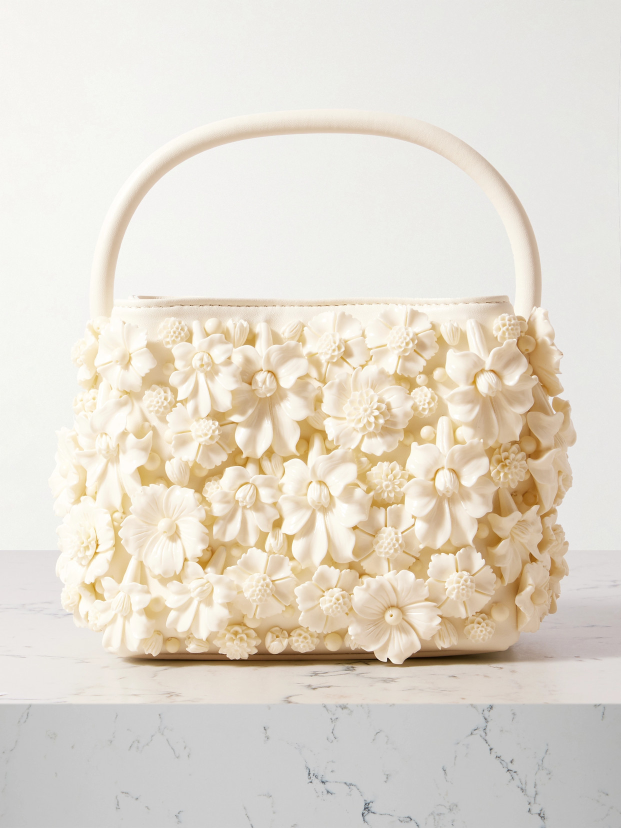 Cult Gaia Solene Embellished Mini Top Handle Bag In Ivory