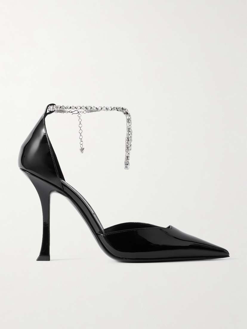 Jimmy Choo Stevie 100 Embellished Patent-leather Pumps