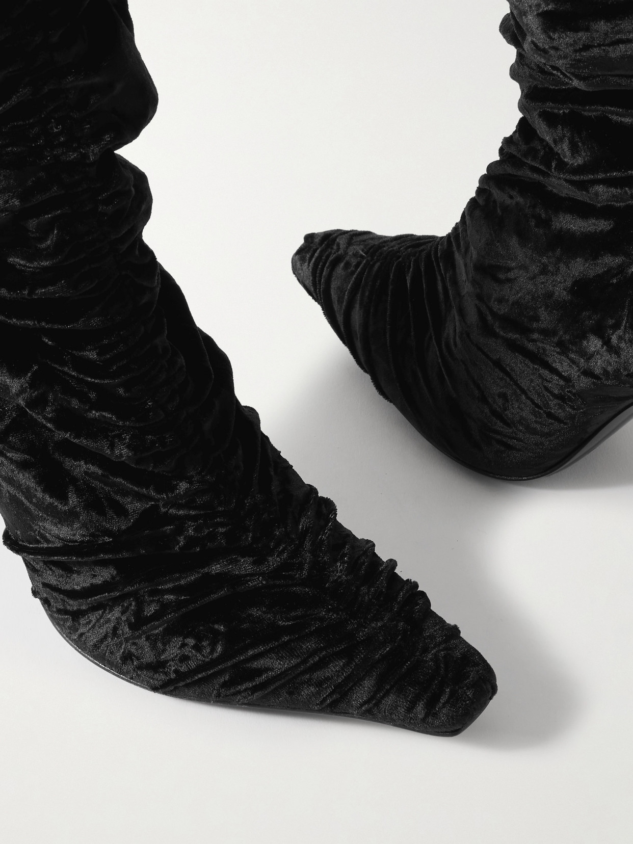 Jimmy Choo Lotta Otk 100 Velvet Over-the-knee Boots In Black