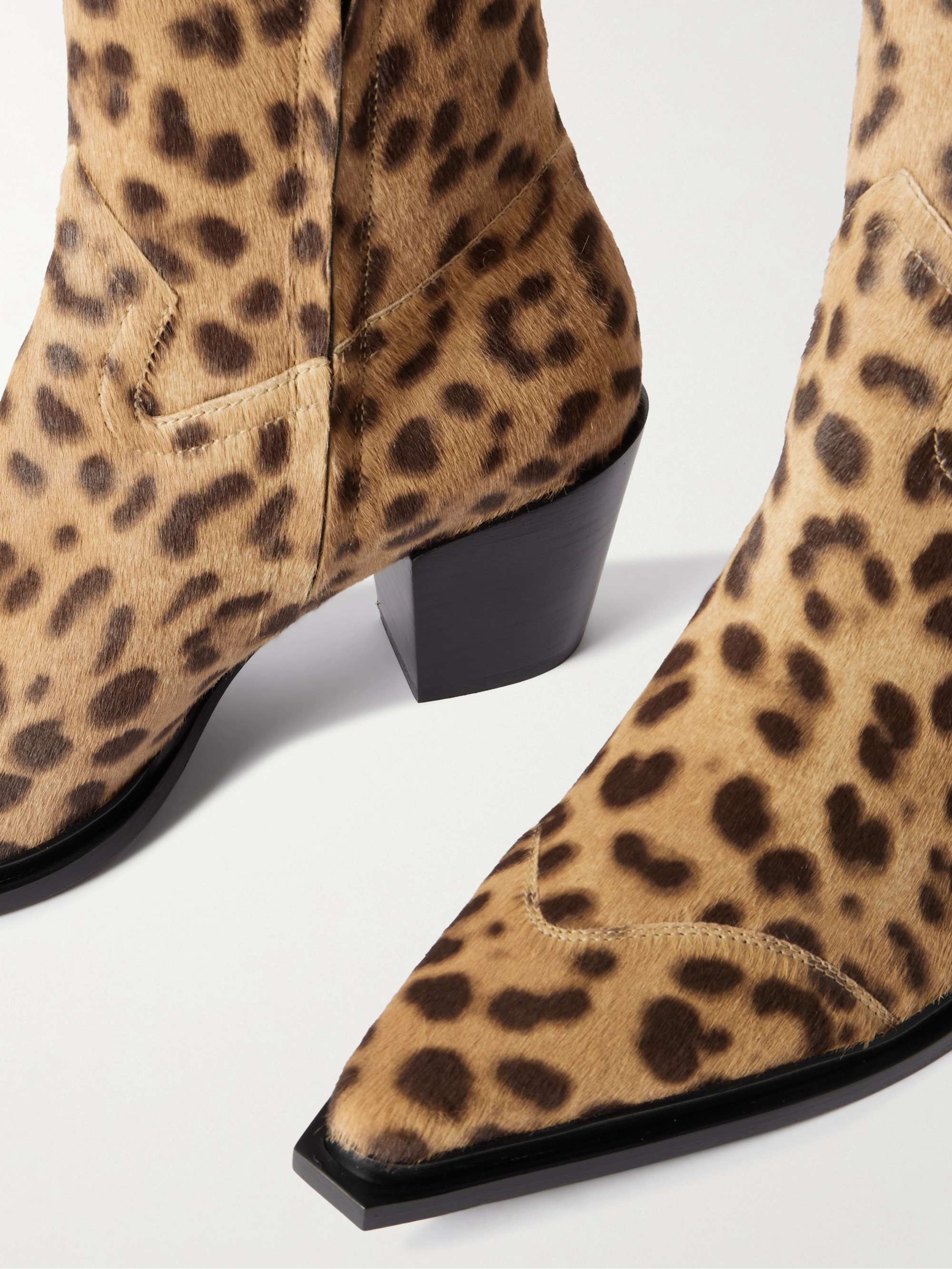 Cece AB 60 | Natural Leopard Print Pony Ankle Boots | JIMMY CHOO