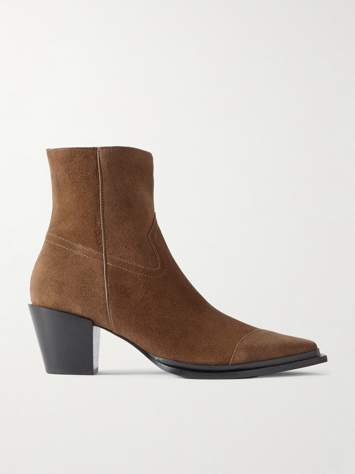 Jimmy Choo Cece 60 Suede Pointed-toe Ankle Boots In Brown