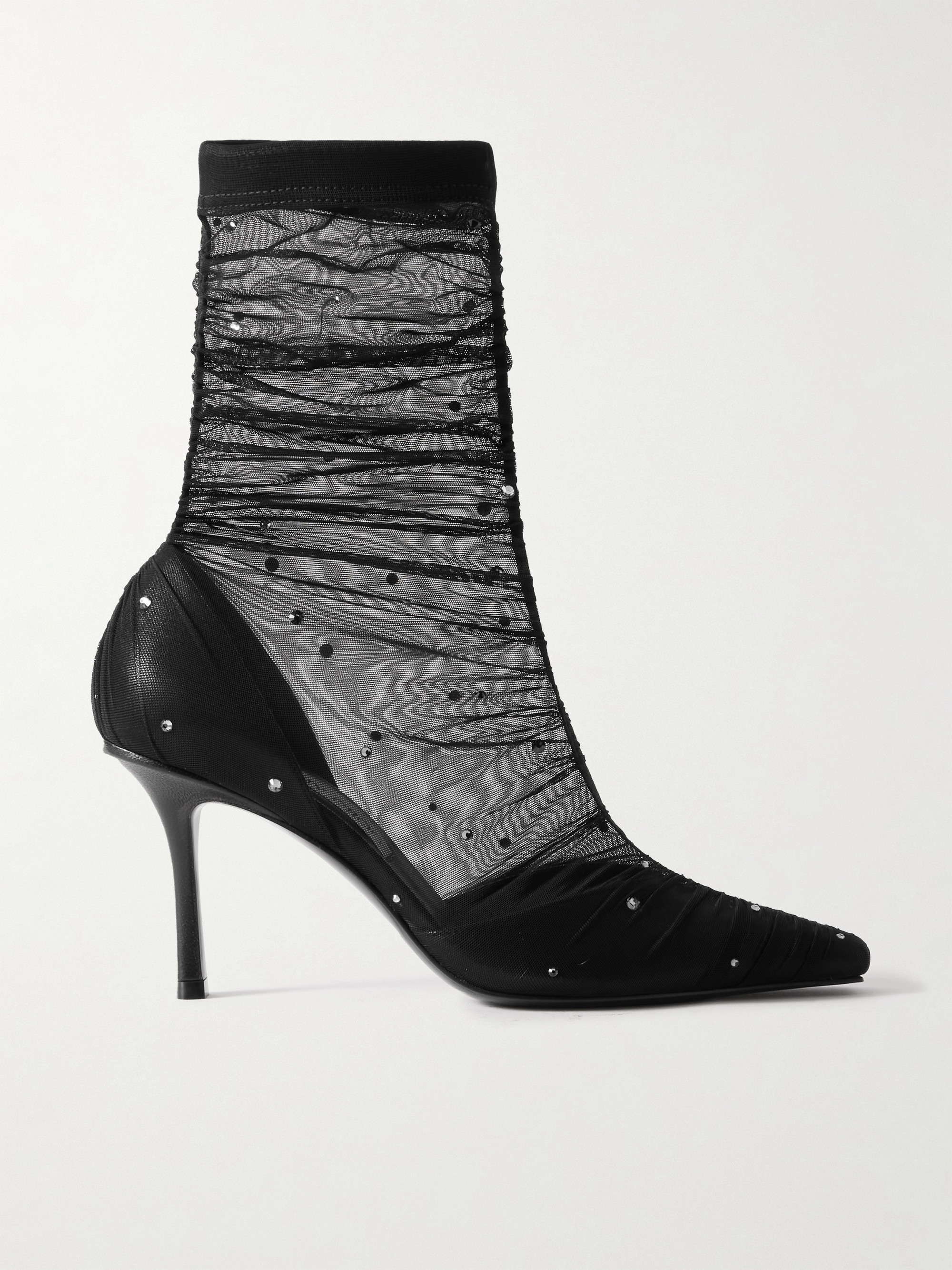 JIMMY CHOO - Lotta AB 85 crystal-embellished tulle and satin sock