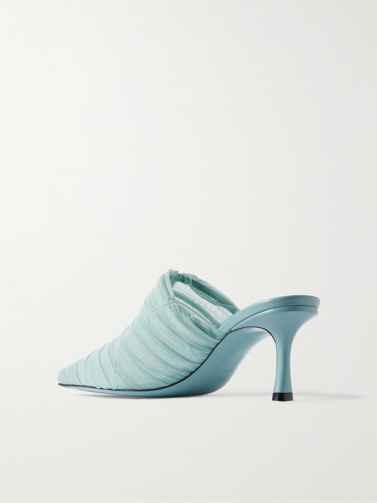 Jimmy Choo Lotta 65 Ruched Tulle Mules In Blue