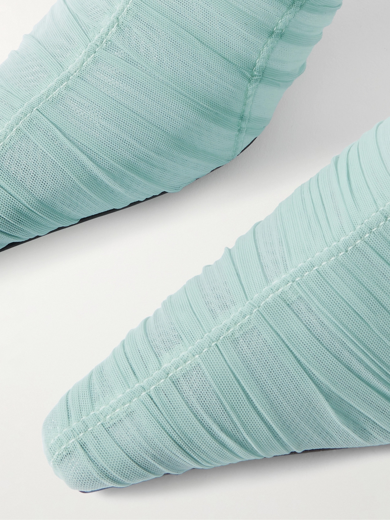 Jimmy Choo Lotta 65 Ruched Tulle Mules In Blue