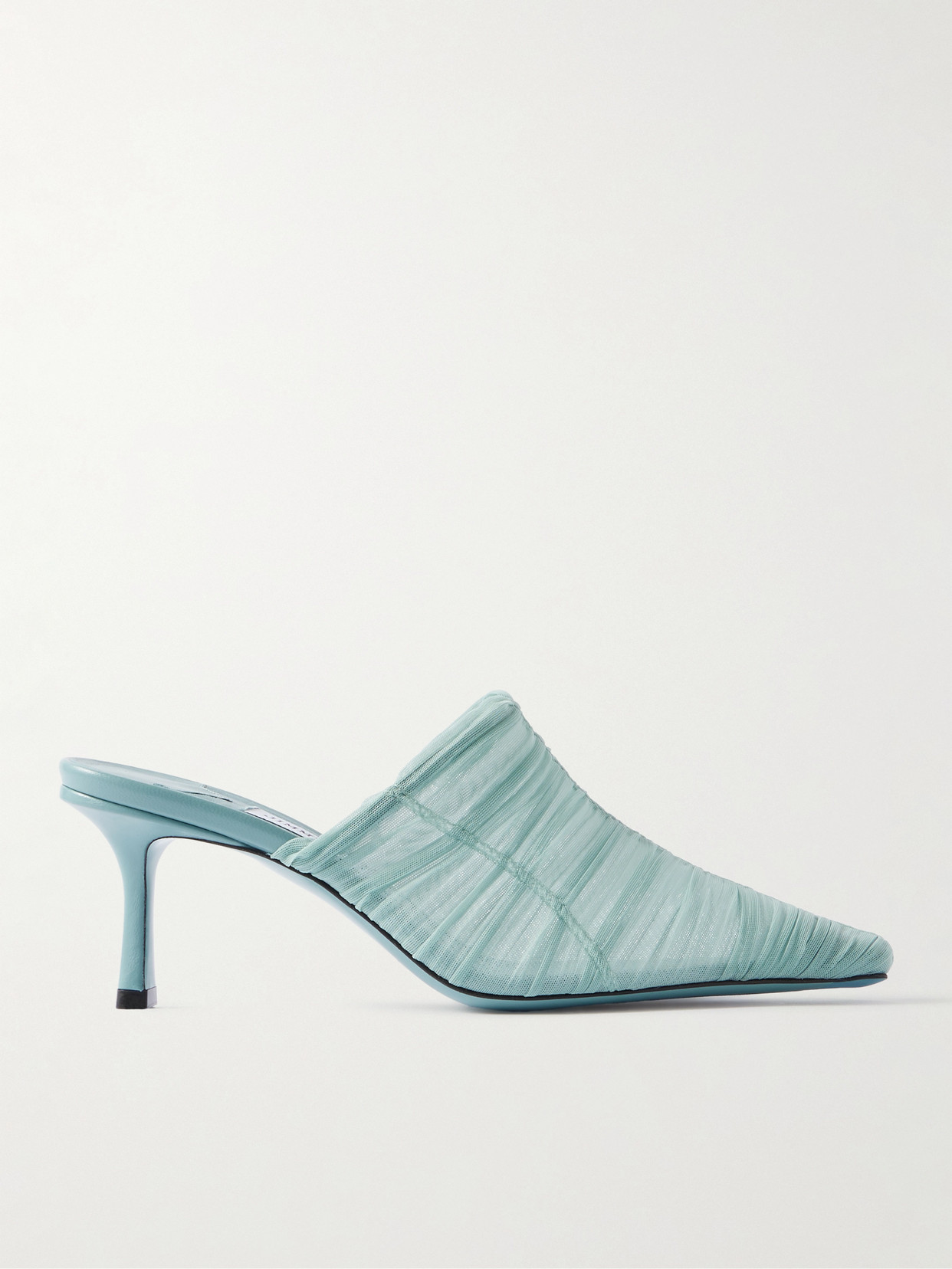 Jimmy Choo Lotta 65 Ruched Tulle Mules In Blue