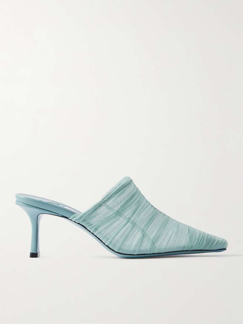 Jimmy Choo Lotta 65 Ruched Tulle Mules