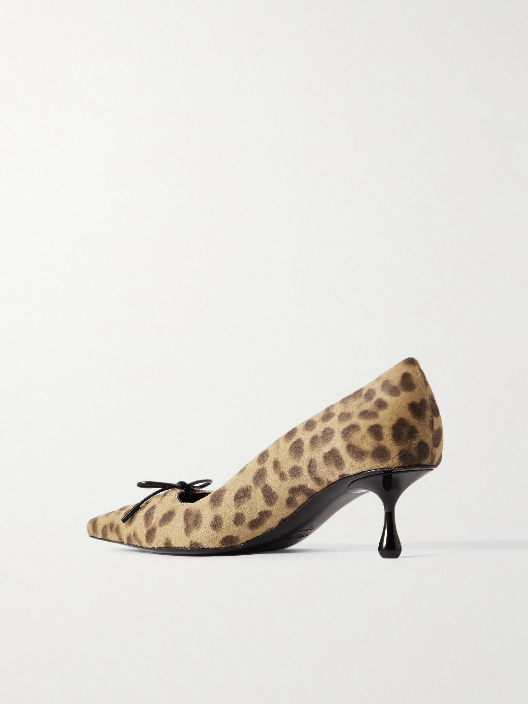 JIMMY CHOO Scarlett 50 lace-up leather-trimmed leopard-print pony hair pumps thumbnail