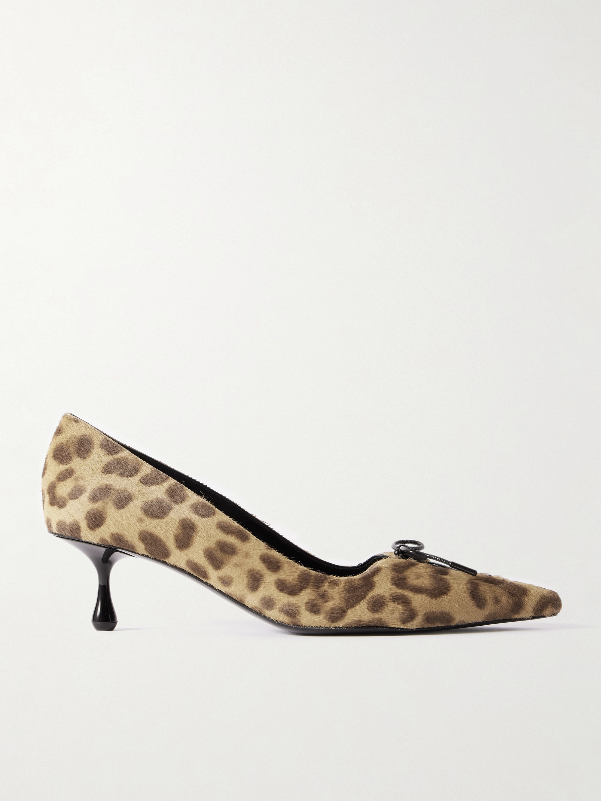 JIMMY CHOO Scarlett 50 lace-up leather-trimmed leopard-print pony hair pumps