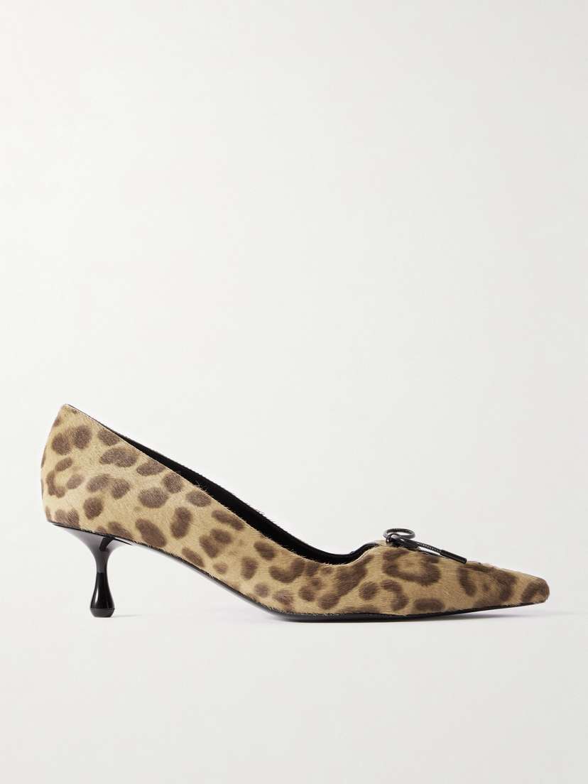 Jimmy Choo Scarlett 50 Lace-up Leather-trimmed Leopard-print Pony Hair Pumps