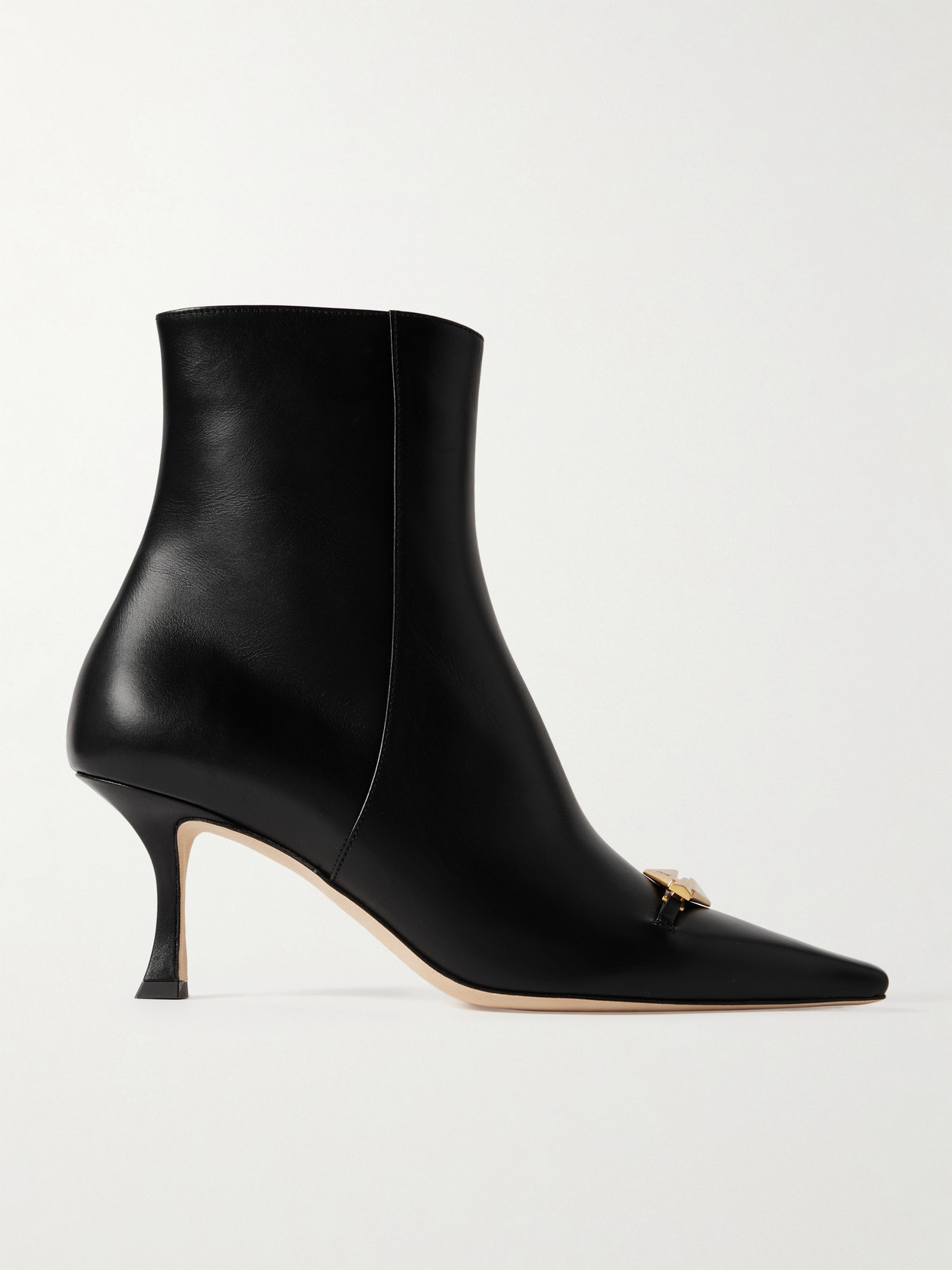 Jimmy Choo High Heel Leather Boots In Black