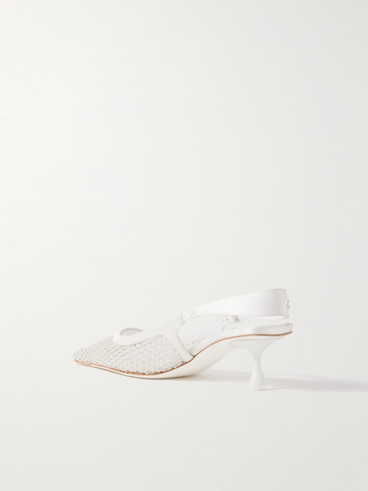 Jimmy Choo Scarpe Con Tacco Amel 50 In Rete Decorata Donna In Ivory