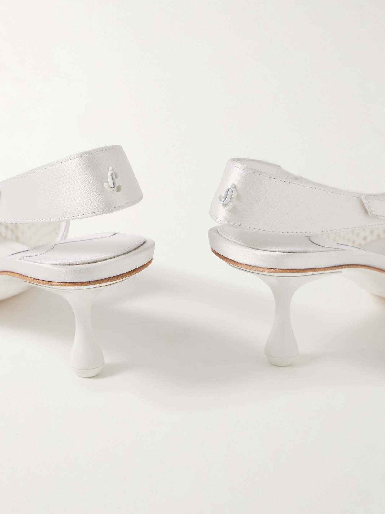 Jimmy Choo Scarpe Con Tacco Amel 50 In Rete Decorata Donna In Ivory