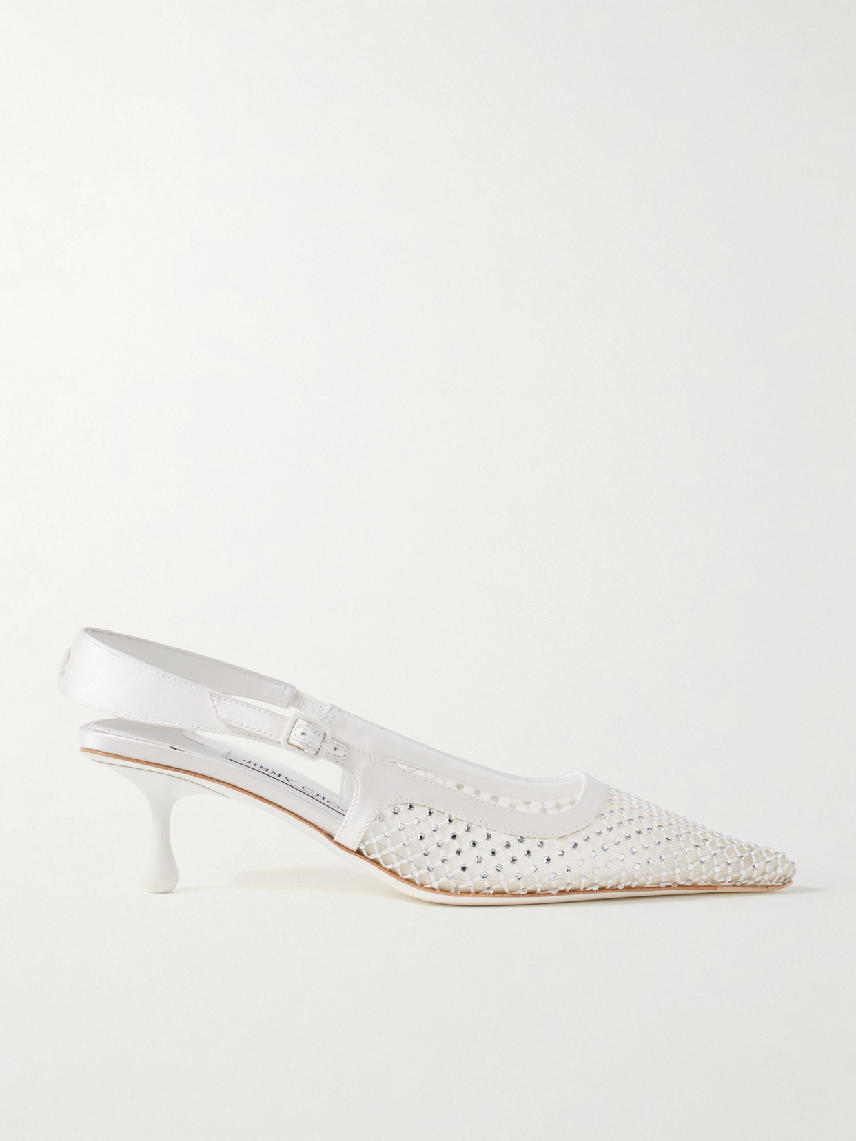 Jimmy Choo Scarpe Con Tacco Amel 50 In Rete Decorata Donna In Ivory