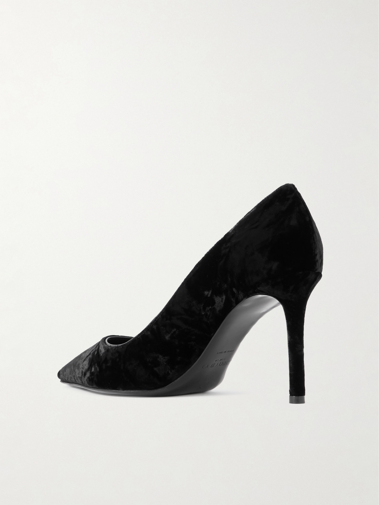 JIMMY CHOO ROMY 85 VELVET PUMPS
