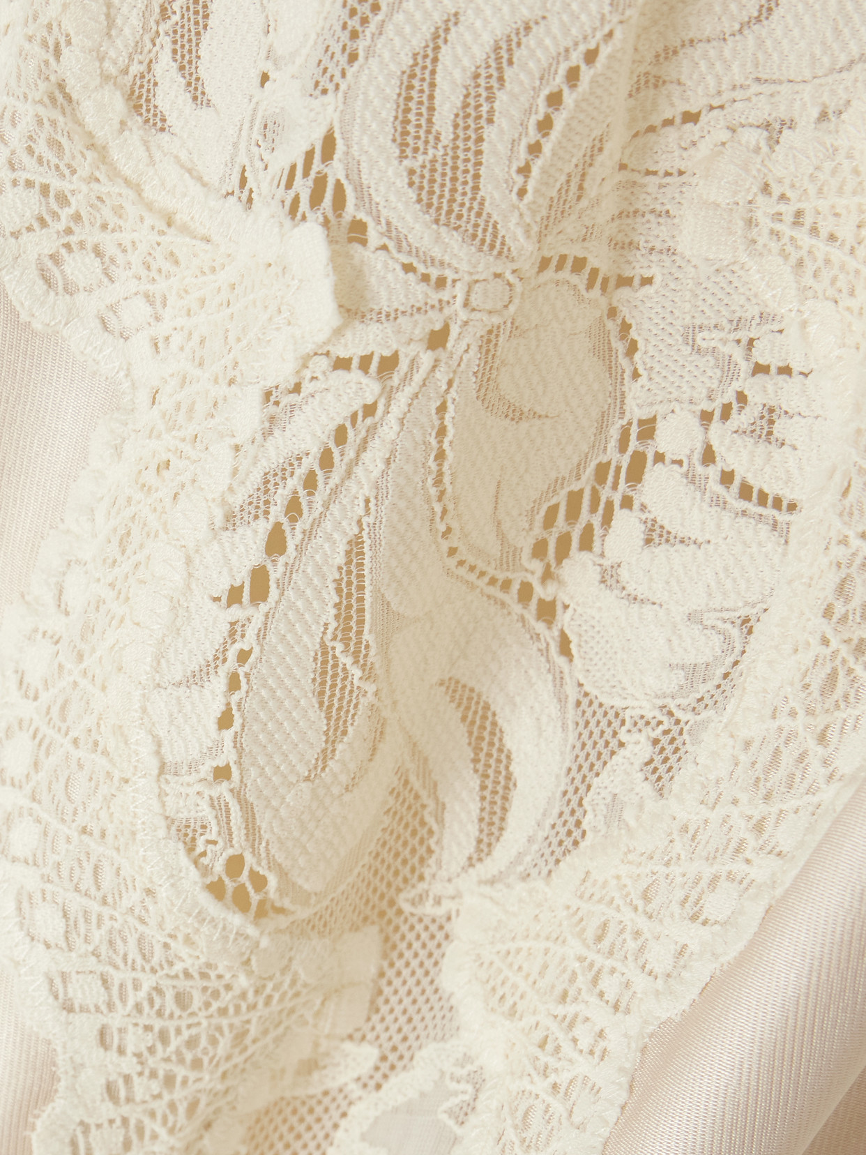 Rabanne Lace And Satin Turtleneck Top In White