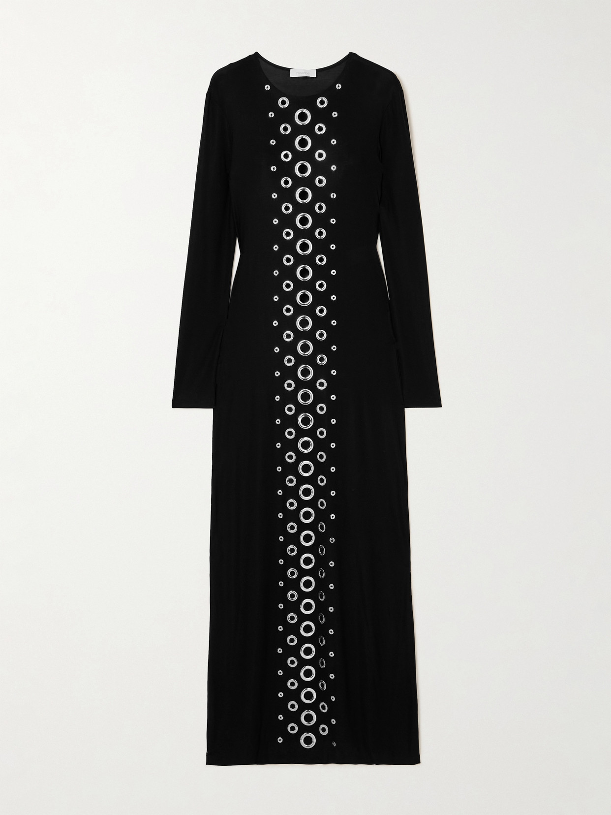 RABANNE - Eyelet-embellished Stretch-jersey Maxi Dress - Black