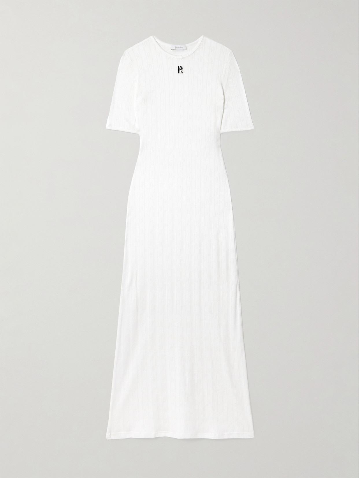 RABANNE - Embellished Pointelle-knit Cotton Maxi Dress - White