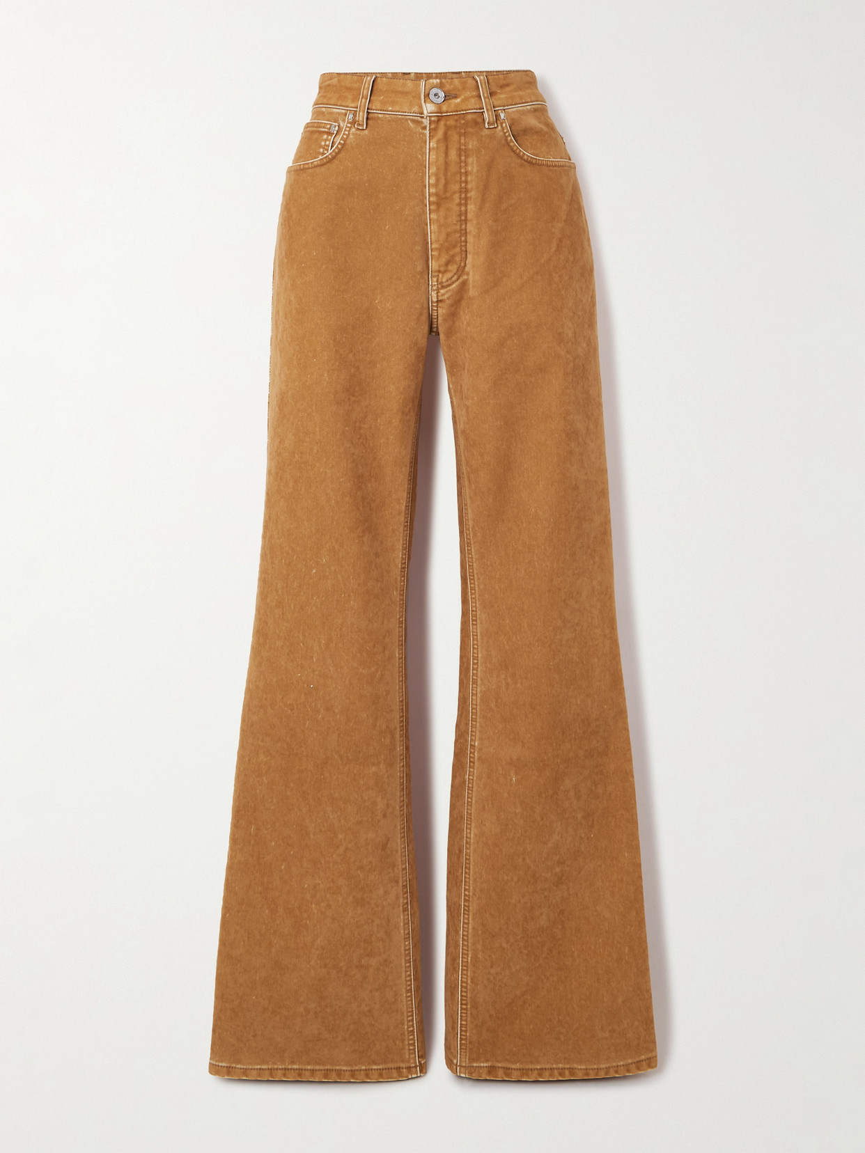 Rabanne High-rise Flared Jeans In Brown