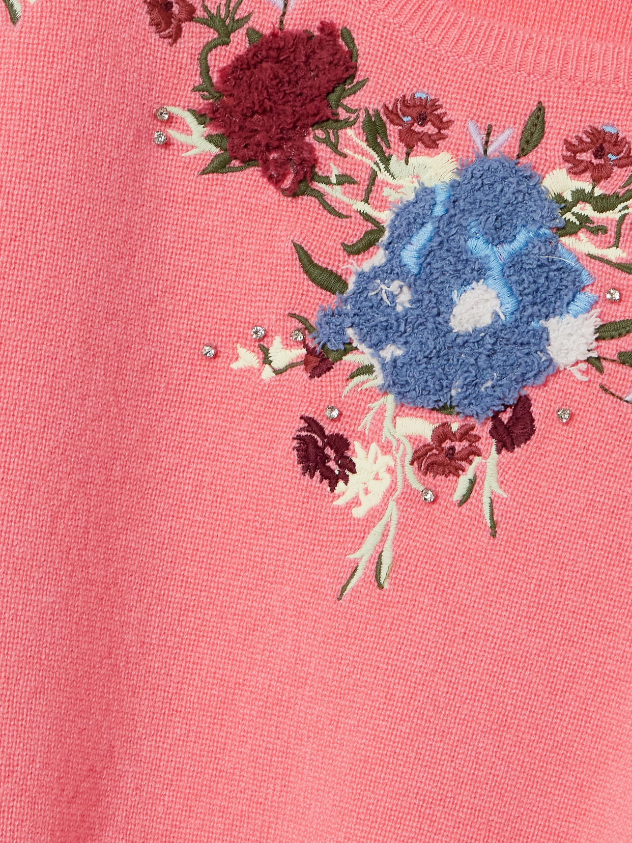 Rabanne Cropped Embroidered Crystal-embellished Wool And Cashmere-blend Top In Pink