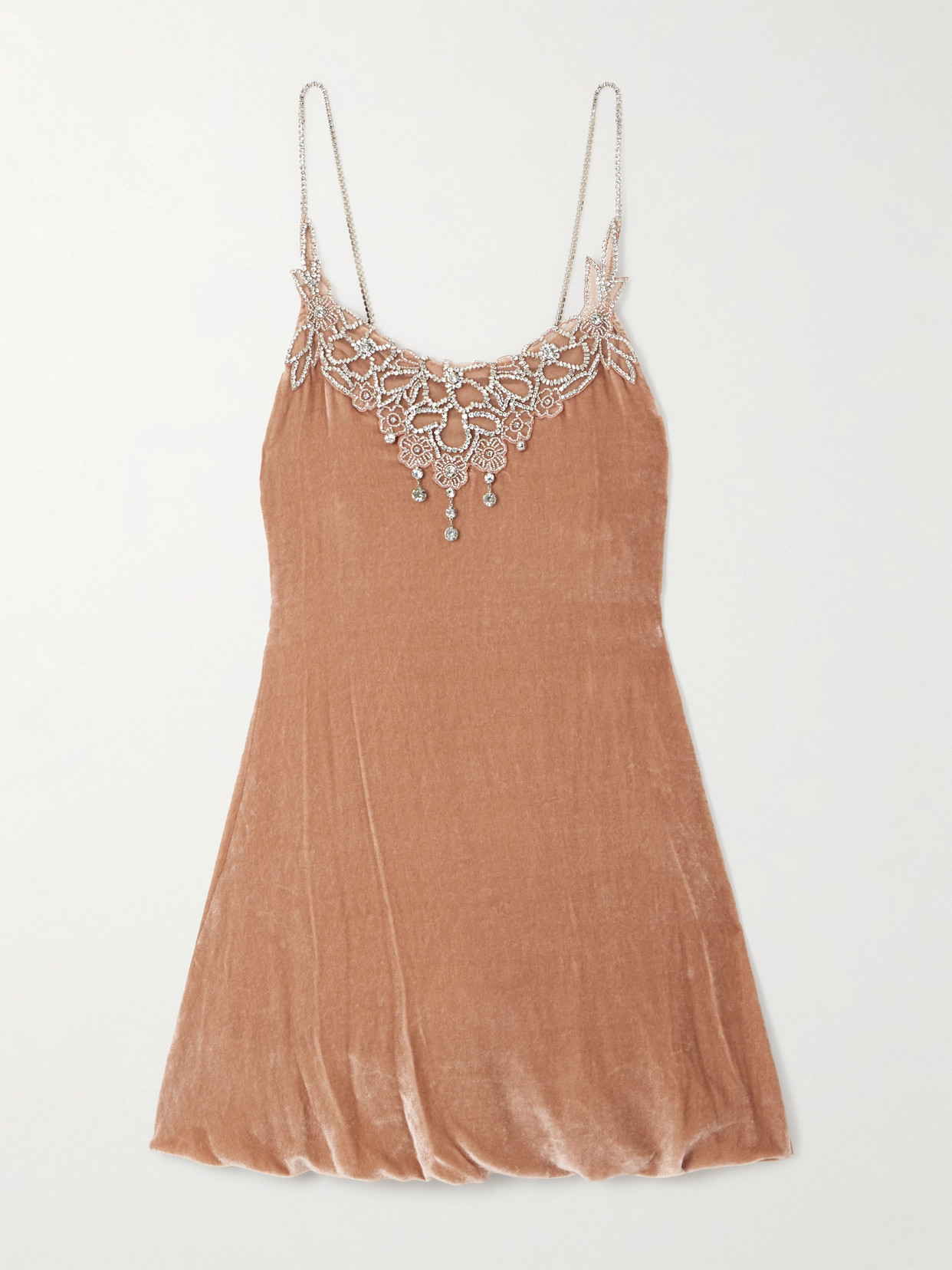 Rabanne Embellished Velvet Mini Dress In Pink