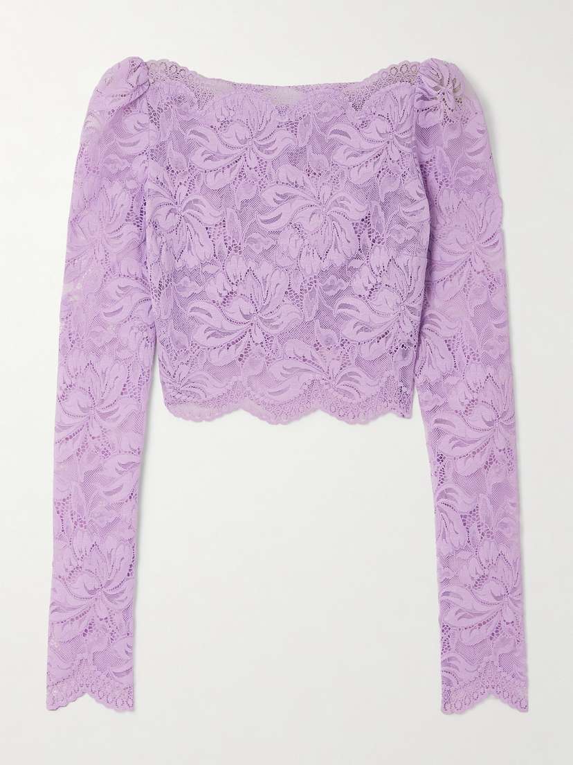 Rabanne Cropped Guipure Lace Top