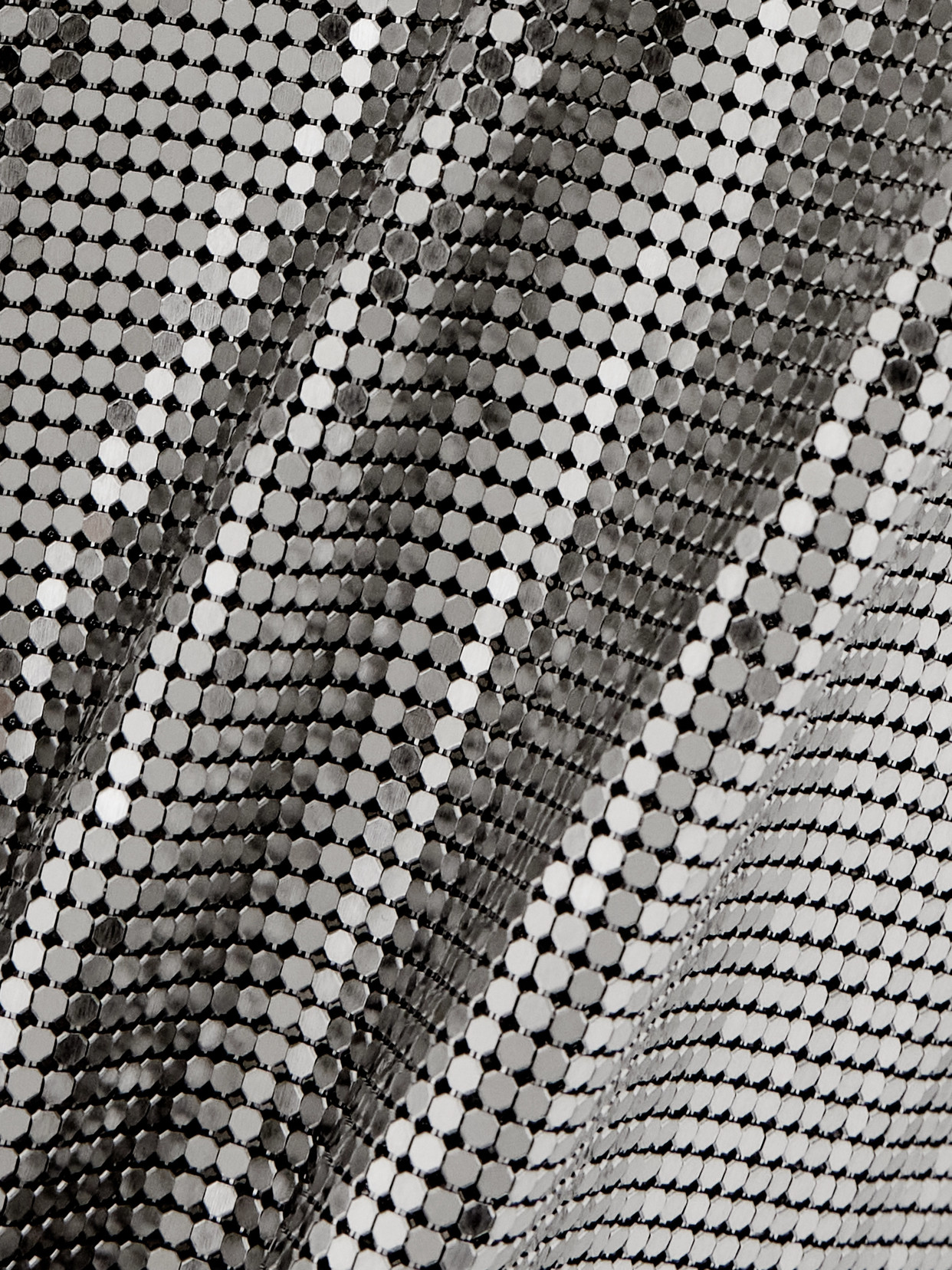 Rabanne Metallic Mesh Tank Top With Side Slits In Silver
