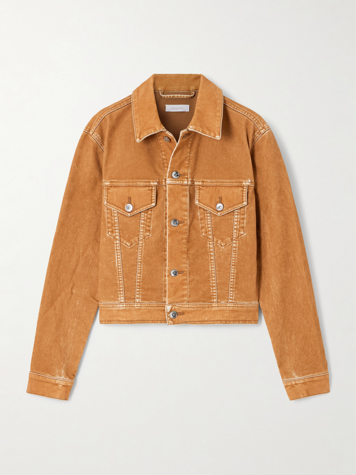 Rabanne Womens New Caramel Flap-pocket Regular-fit Suede Jacket In Brown