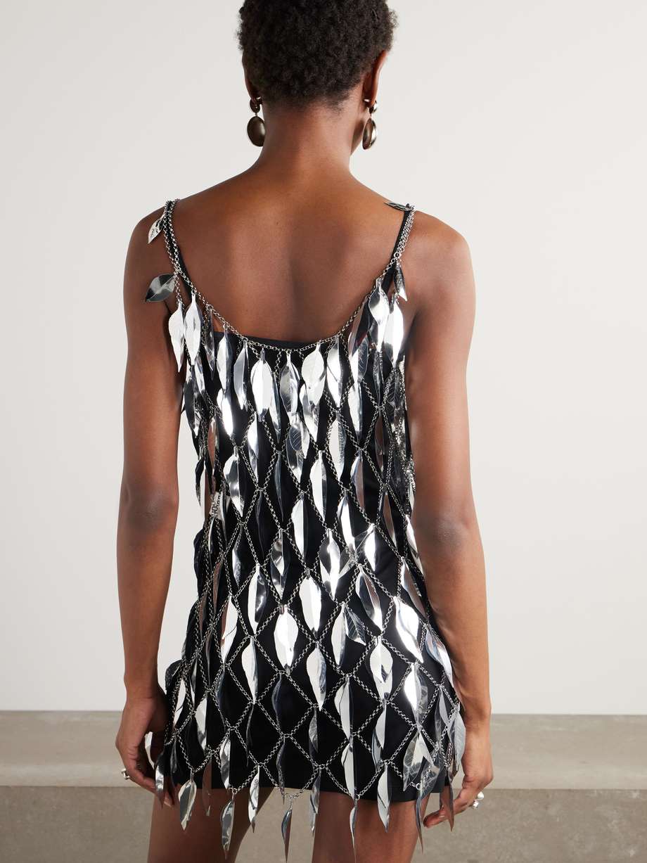 chainmail and jersey mini dress