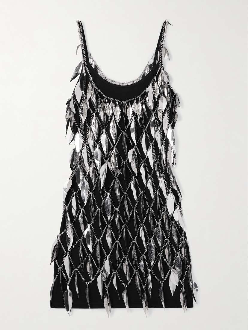 Rabanne Chainmail And Jersey Mini Dress