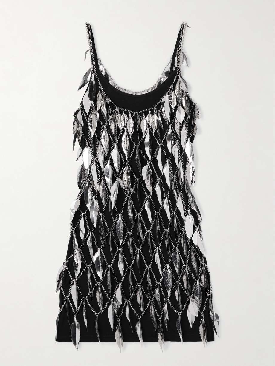 chainmail and jersey mini dress
