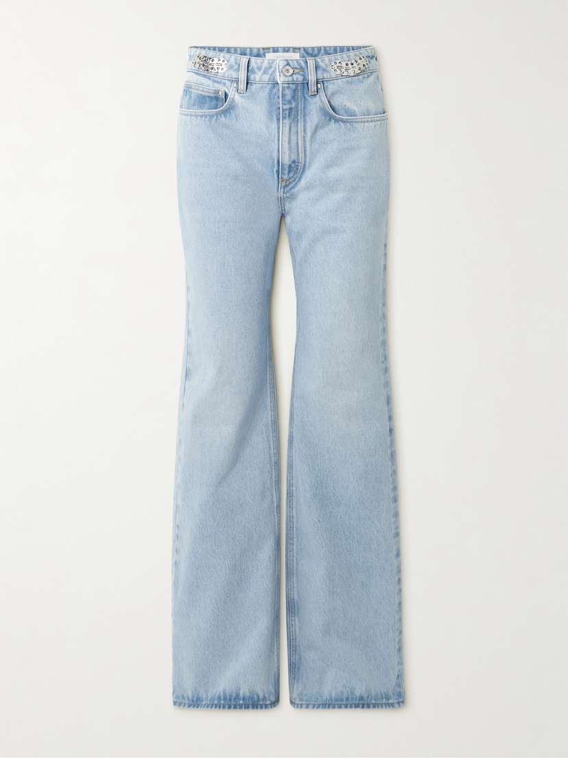 Rabanne Embellished High-rise Wide-leg Jeans
