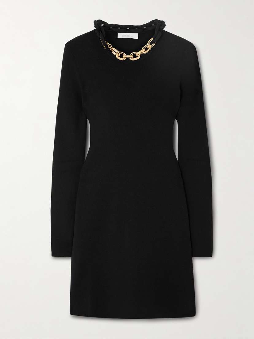 Rabanne Embellished Stretch Silk And Cotton-blend Dress