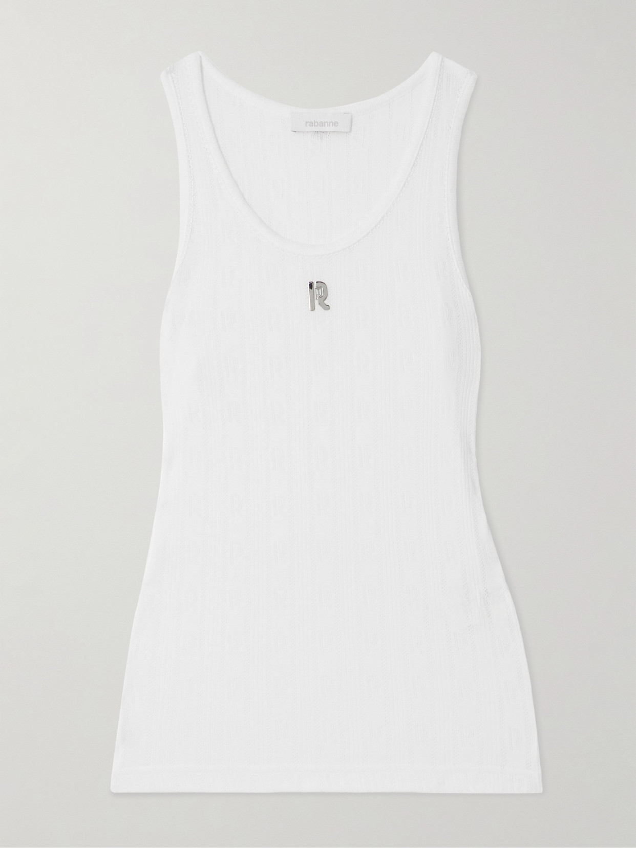 Rabanne Pointelle-knit Cotton Tank In White