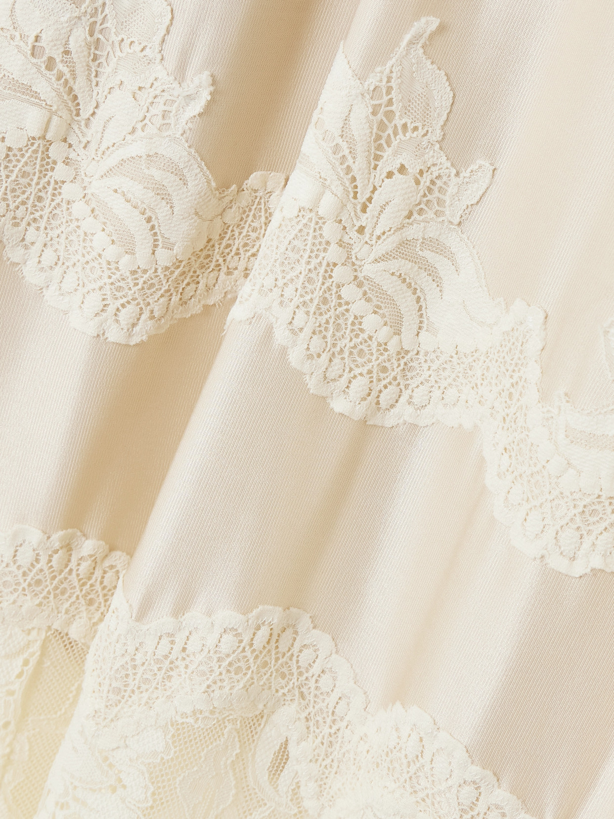Rabanne Lace-trimmed Silk-satin Maxi Dress In Ivory