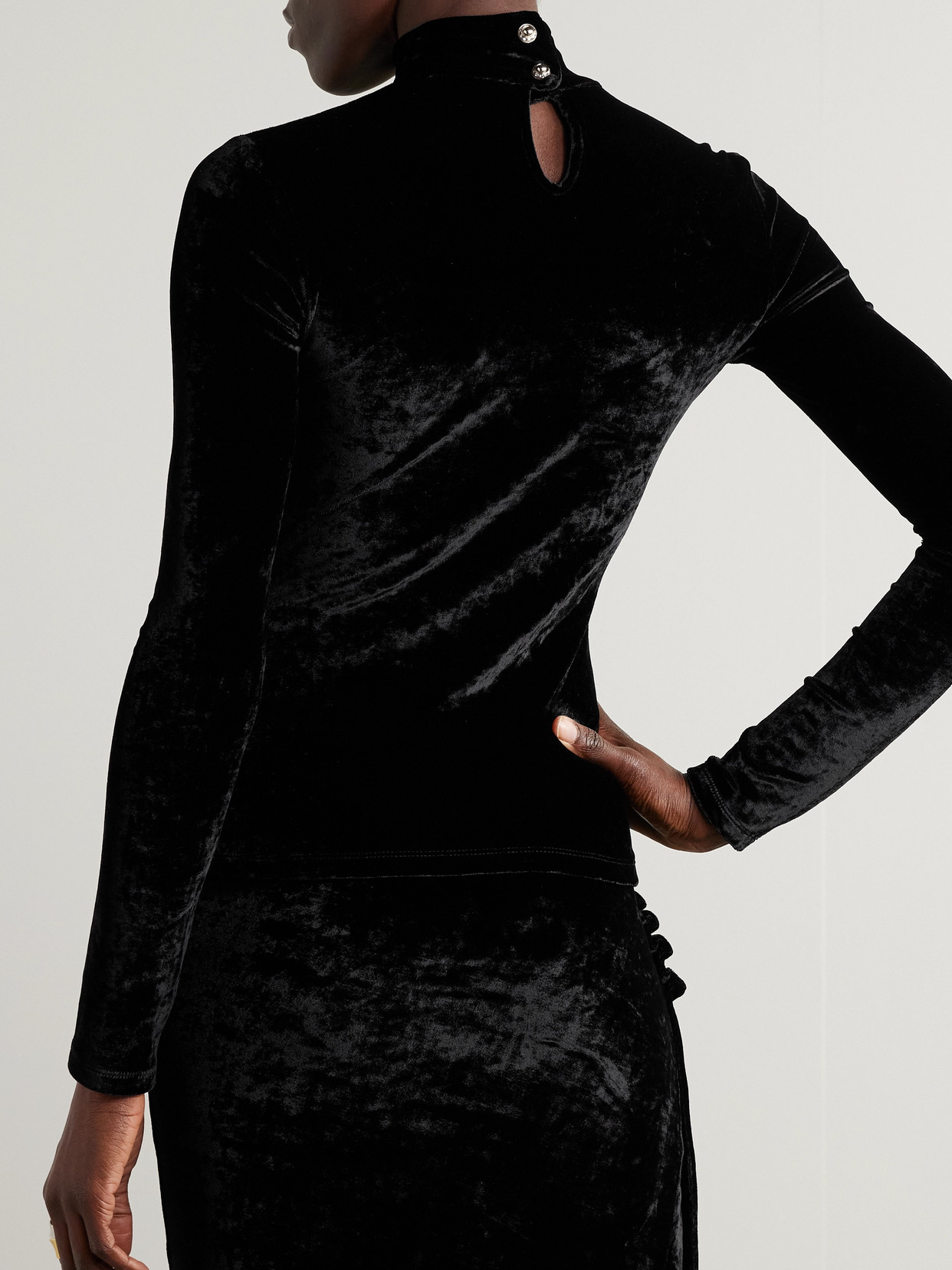 Velvet Turtleneck Top