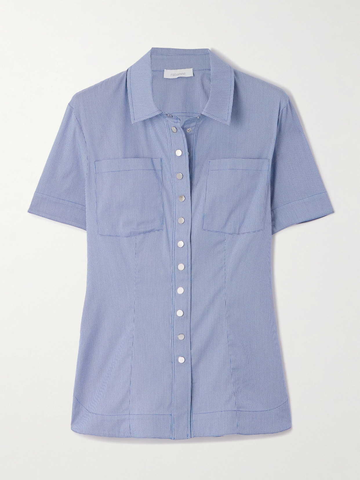 Rabanne Haut Checked Cotton-blend Shirt In Blue