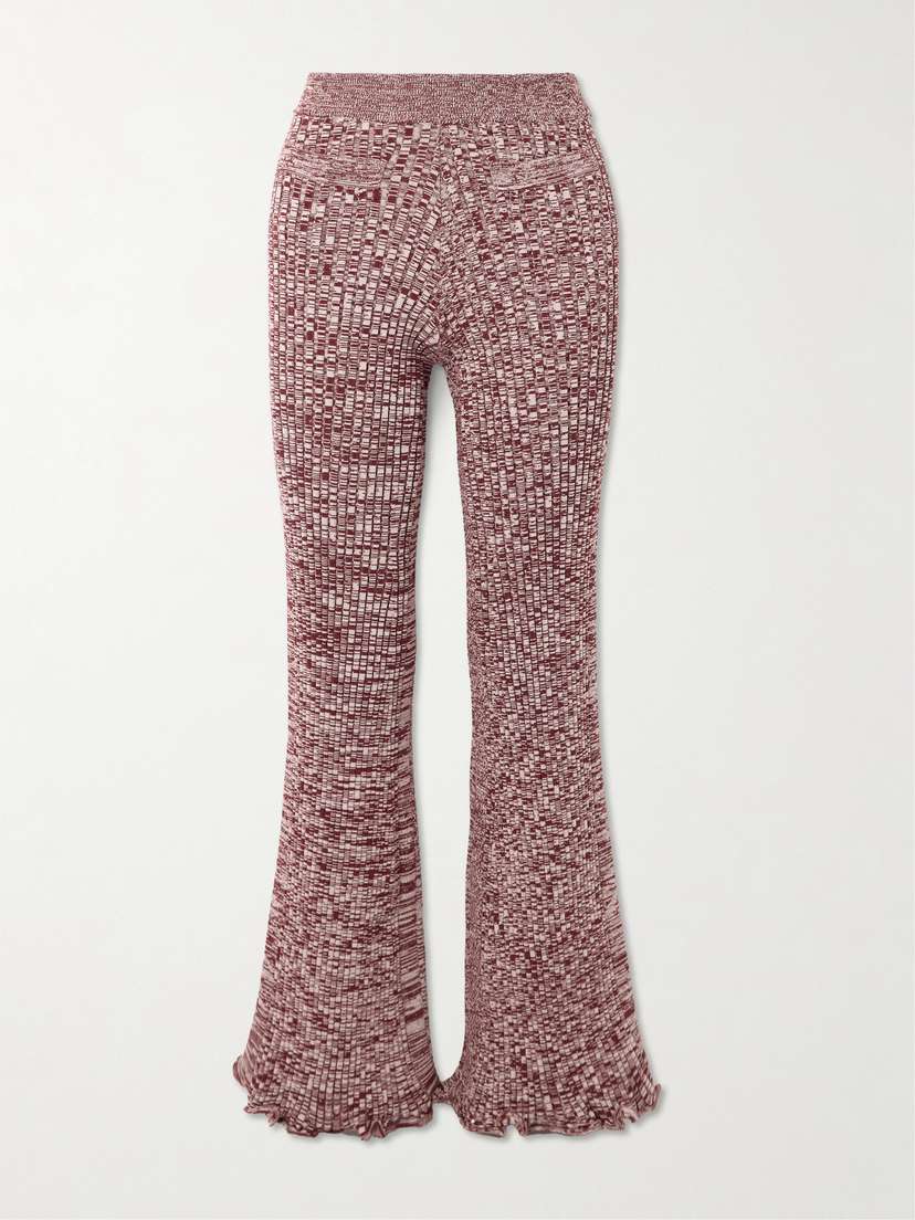 Rabanne Ribbed-knit Flared Pants